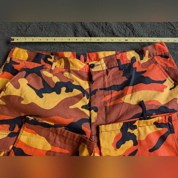 AUTHENTIC Military Orange basics Cargo Pants Sz X- large Adjustable - Picture 3 of 11